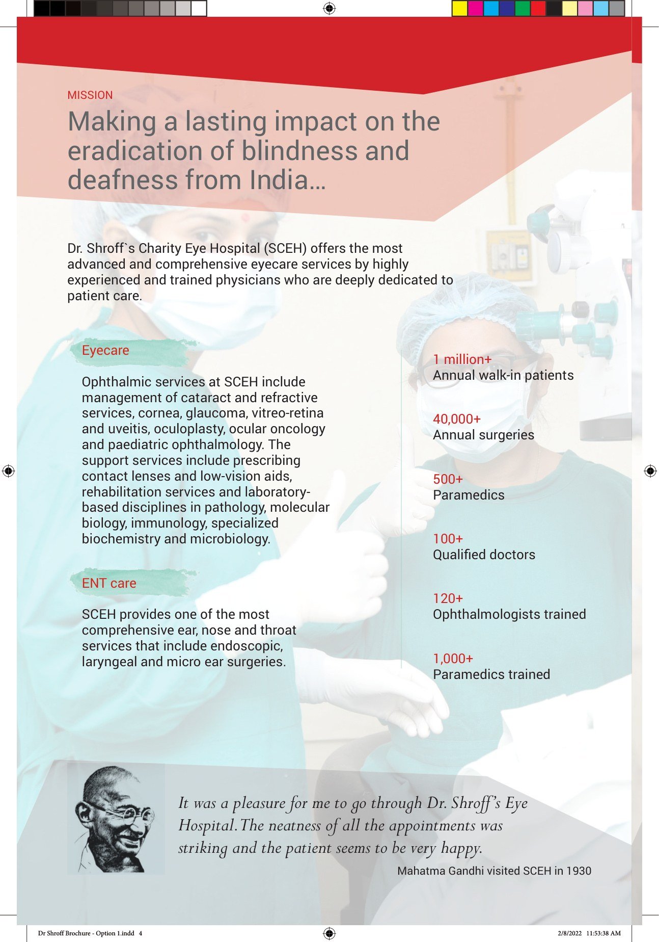 Dr Shroff’s Charity Eye Hospital legacy spread